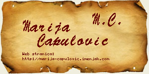 Marija Capulović vizit kartica